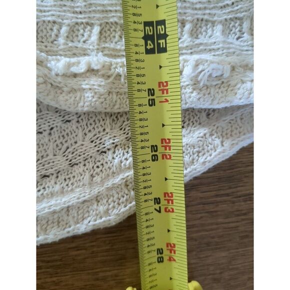 We The Free SM Fisherman crocheted Thien's Hacci Top Sweater Women's Cream - Picture 8 of 13